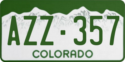 CO license plate AZZ357