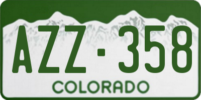 CO license plate AZZ358