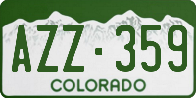 CO license plate AZZ359