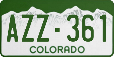 CO license plate AZZ361