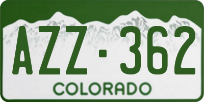 CO license plate AZZ362