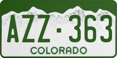 CO license plate AZZ363