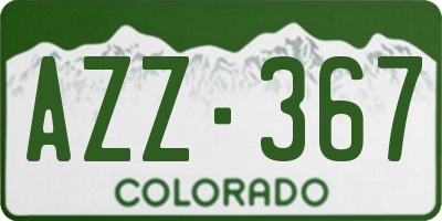 CO license plate AZZ367