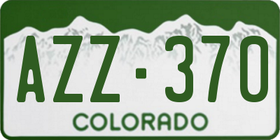 CO license plate AZZ370