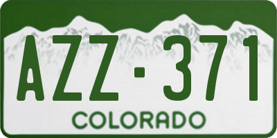 CO license plate AZZ371