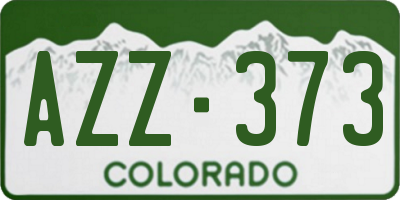 CO license plate AZZ373