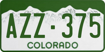 CO license plate AZZ375