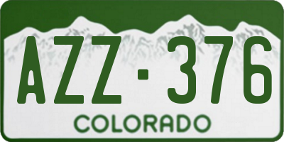 CO license plate AZZ376