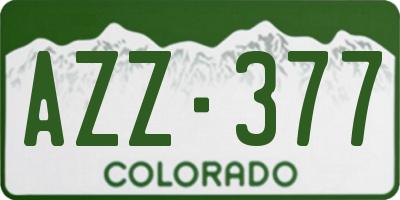 CO license plate AZZ377