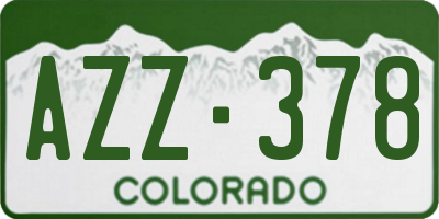 CO license plate AZZ378