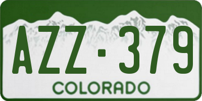 CO license plate AZZ379