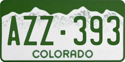 CO license plate AZZ393