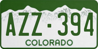 CO license plate AZZ394