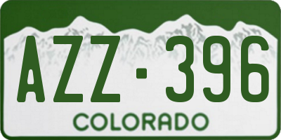 CO license plate AZZ396