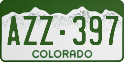 CO license plate AZZ397