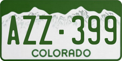 CO license plate AZZ399