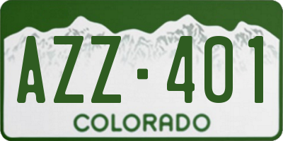 CO license plate AZZ401