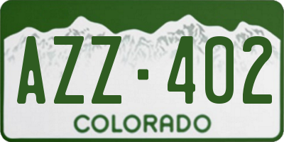 CO license plate AZZ402