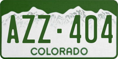 CO license plate AZZ404