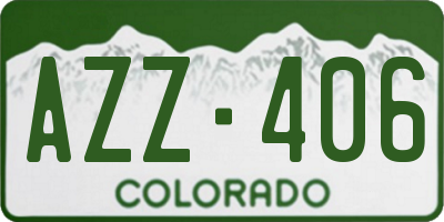 CO license plate AZZ406