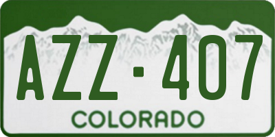 CO license plate AZZ407