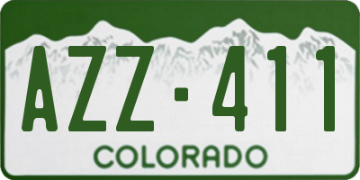 CO license plate AZZ411