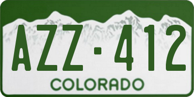 CO license plate AZZ412