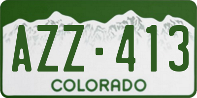 CO license plate AZZ413