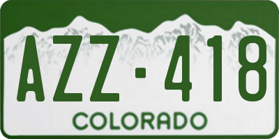 CO license plate AZZ418