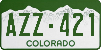 CO license plate AZZ421