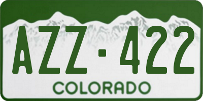 CO license plate AZZ422