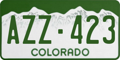 CO license plate AZZ423