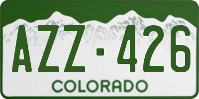 CO license plate AZZ426