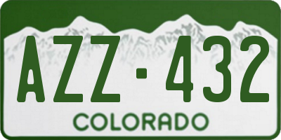 CO license plate AZZ432