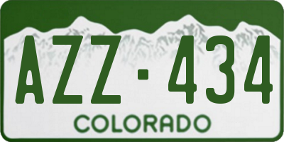 CO license plate AZZ434