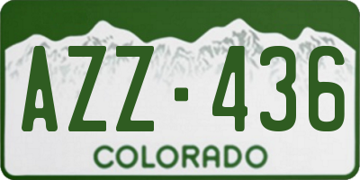 CO license plate AZZ436