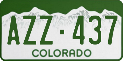 CO license plate AZZ437