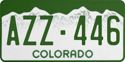 CO license plate AZZ446