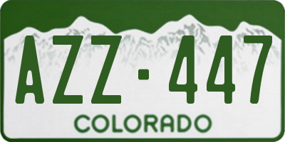 CO license plate AZZ447