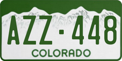 CO license plate AZZ448