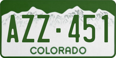 CO license plate AZZ451