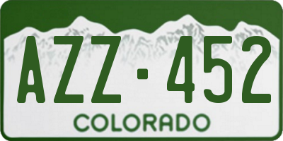 CO license plate AZZ452