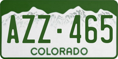 CO license plate AZZ465