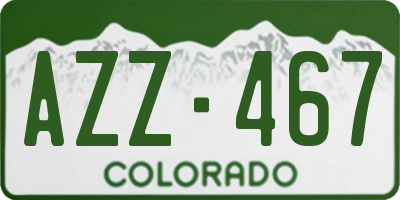 CO license plate AZZ467