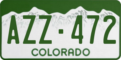 CO license plate AZZ472