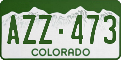 CO license plate AZZ473