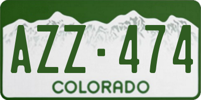 CO license plate AZZ474