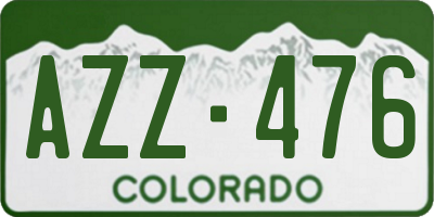 CO license plate AZZ476