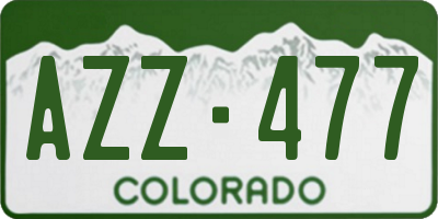 CO license plate AZZ477