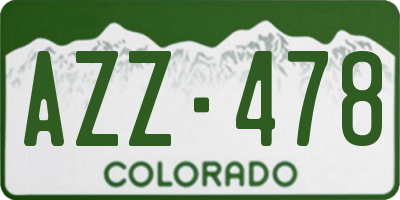 CO license plate AZZ478